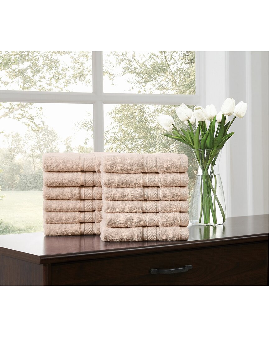 Royal Velvet Regal Plush 12pc Wash Cloth In Pink