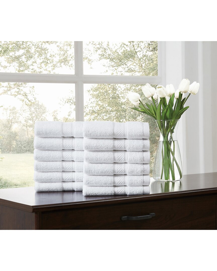 Royal Velvet Regal Plush 12pc Wash Cloth In White