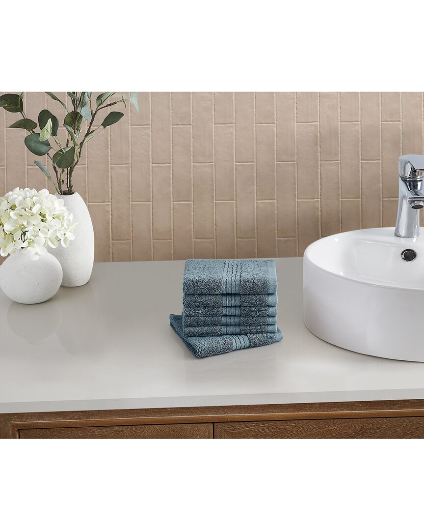 Cannon Cotton Tencel™ 6-pack Wash Cloth In Blue