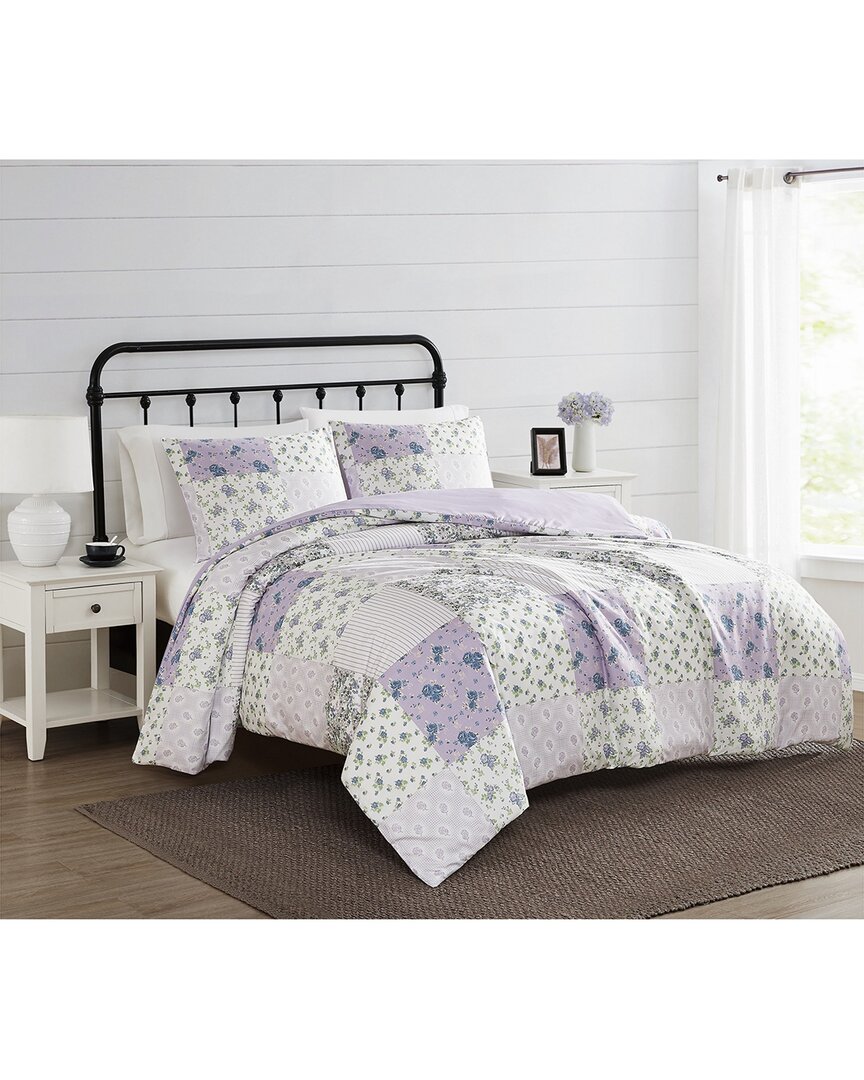 Cannon Elissa Patchwork Comforter Set In Purple