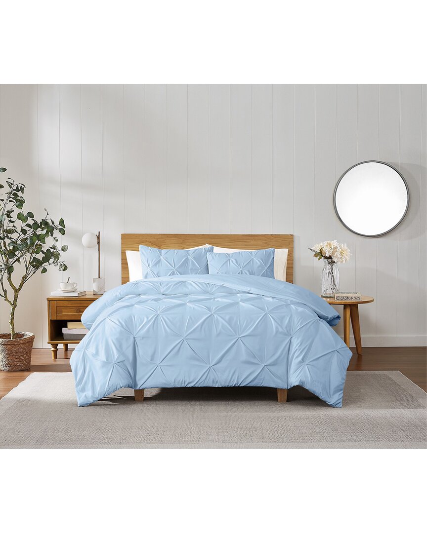 Truly Soft Pleated Duvet Set In Blue