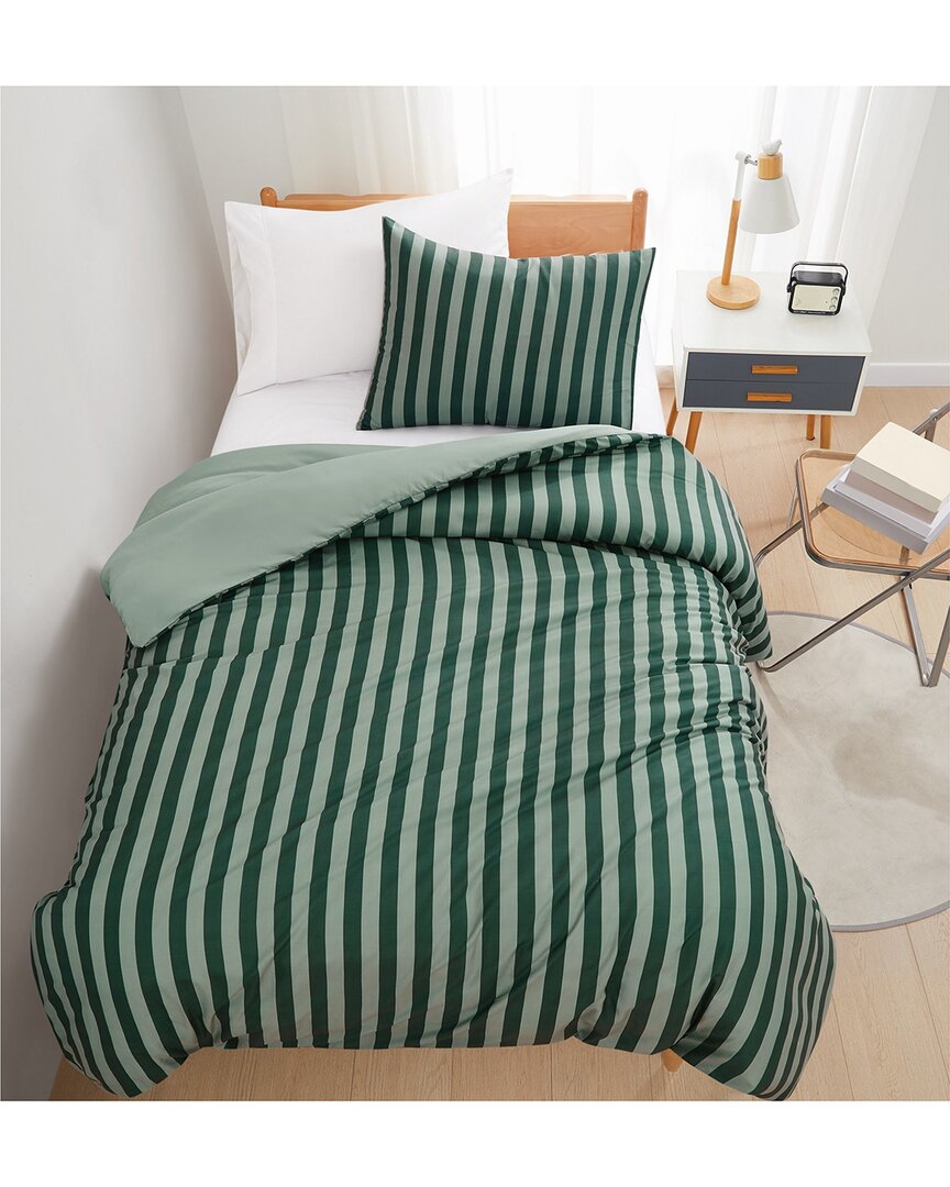 Truly Soft Weston Stripe Comforter Set In Green