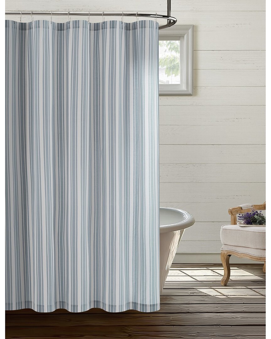 Farmhouse The By Rachel Ashwell Wide Ticking Stripe Shower Curtain In Blue