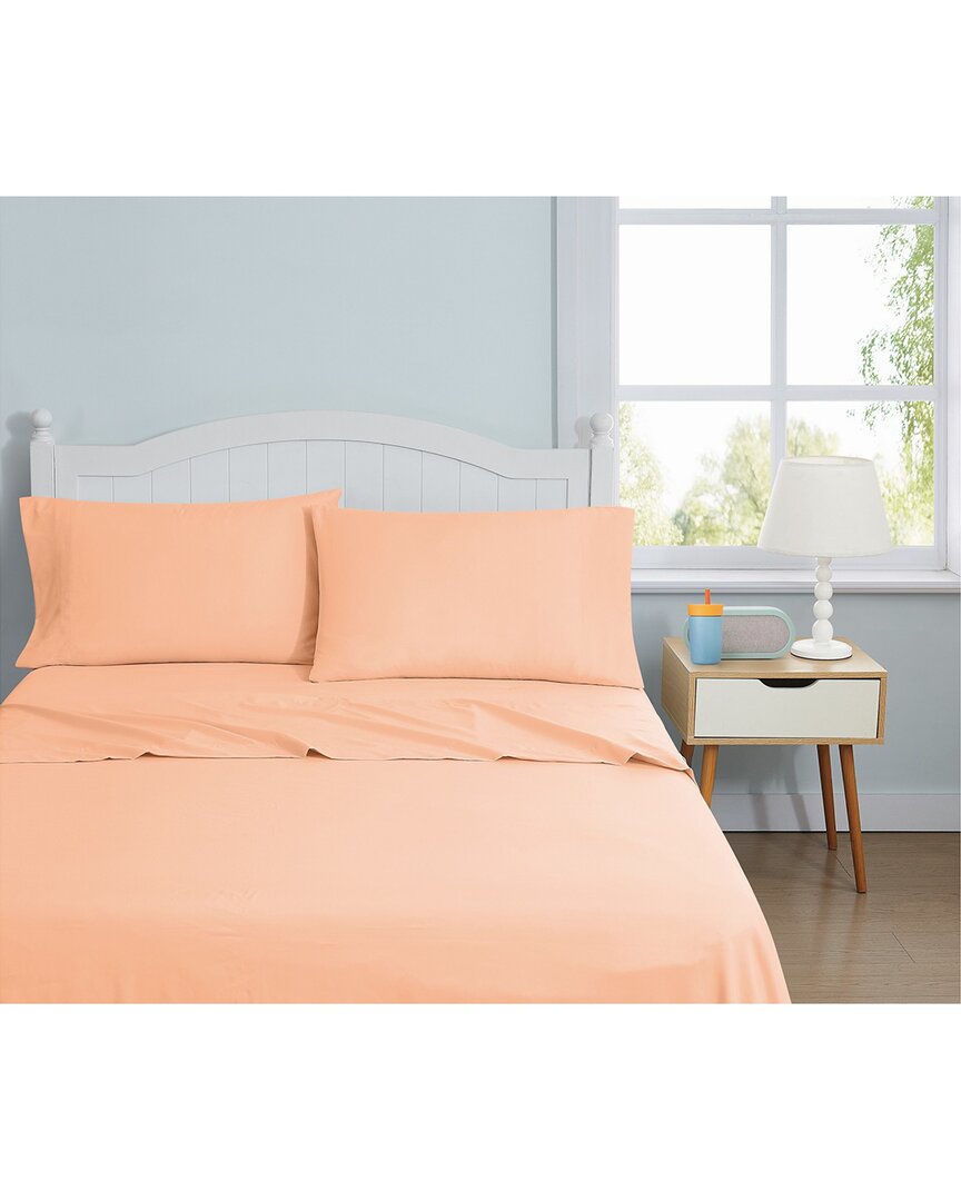 My World Solid Sheet Set In Orange