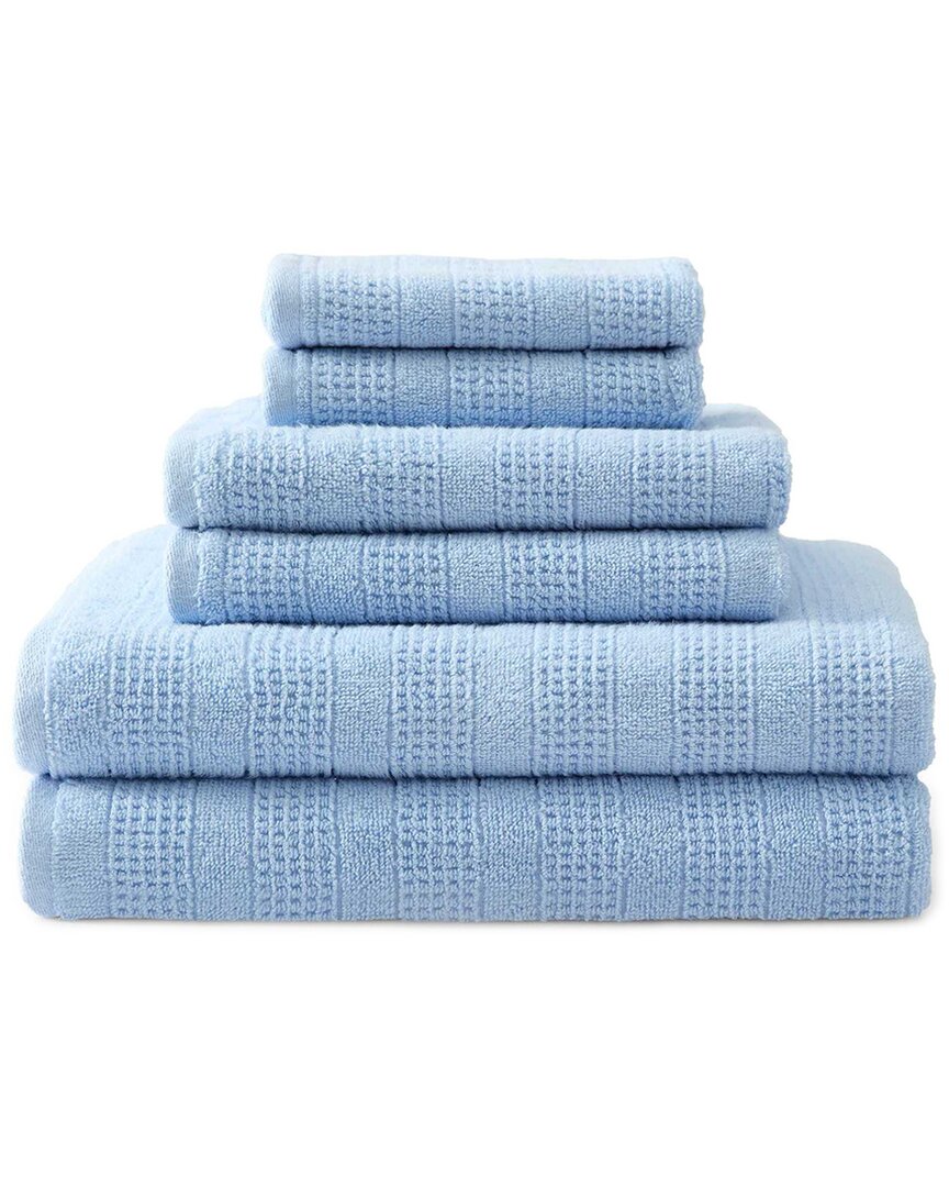 Martha Stewart Bedford Cottage 100% Cotton Solid 6pc Towel Set In Blue