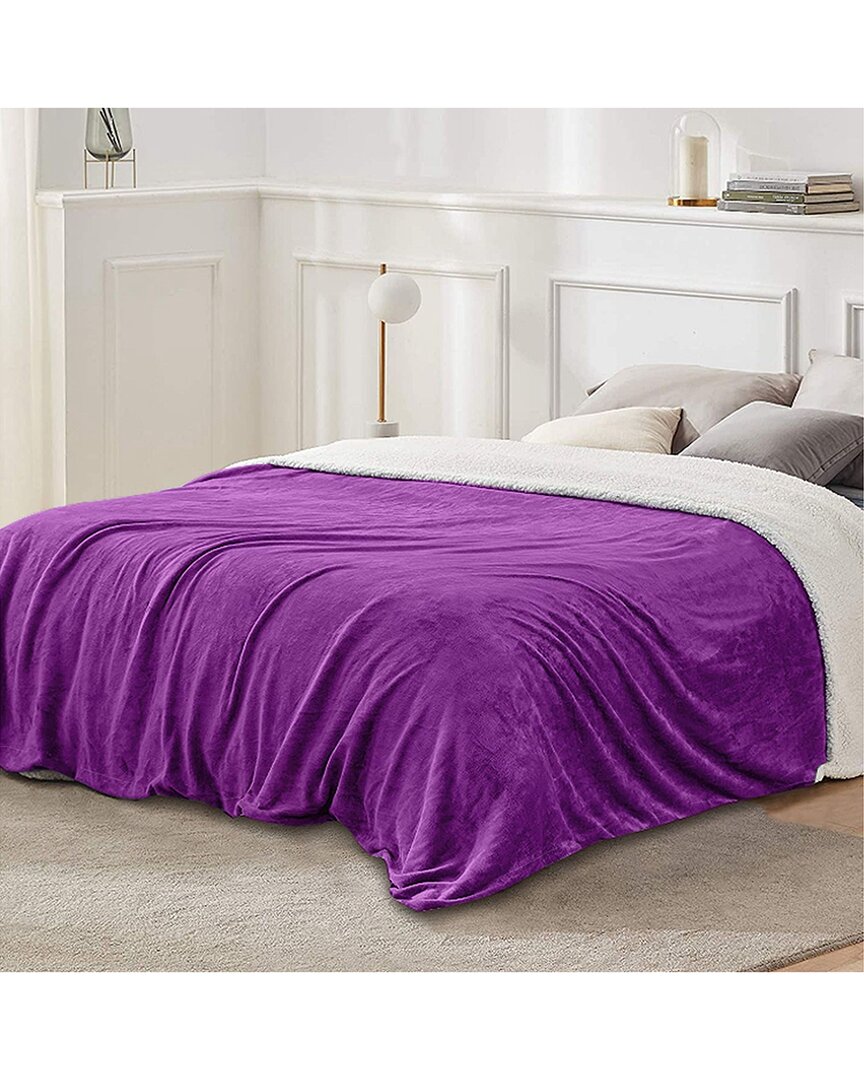 Fresh Fab Finds Fleece Throw Blanket In Purple
