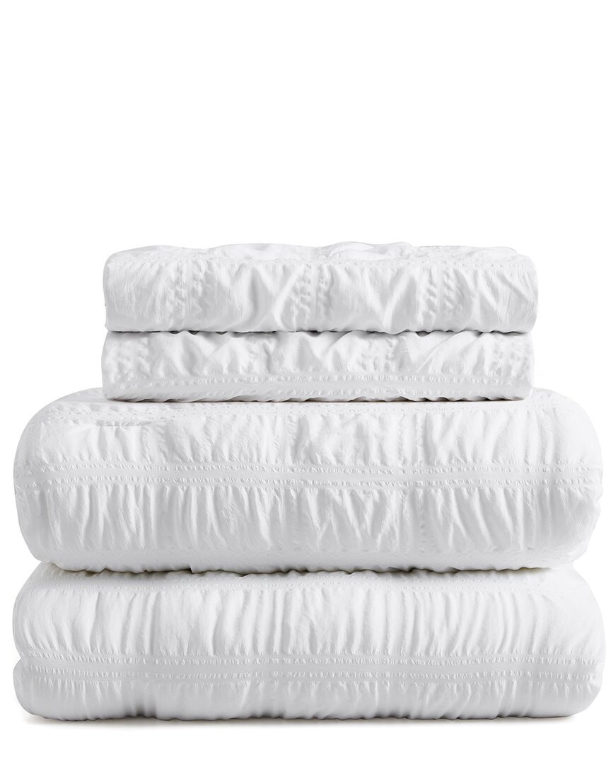 Unikome Ruched Comforter Set In White