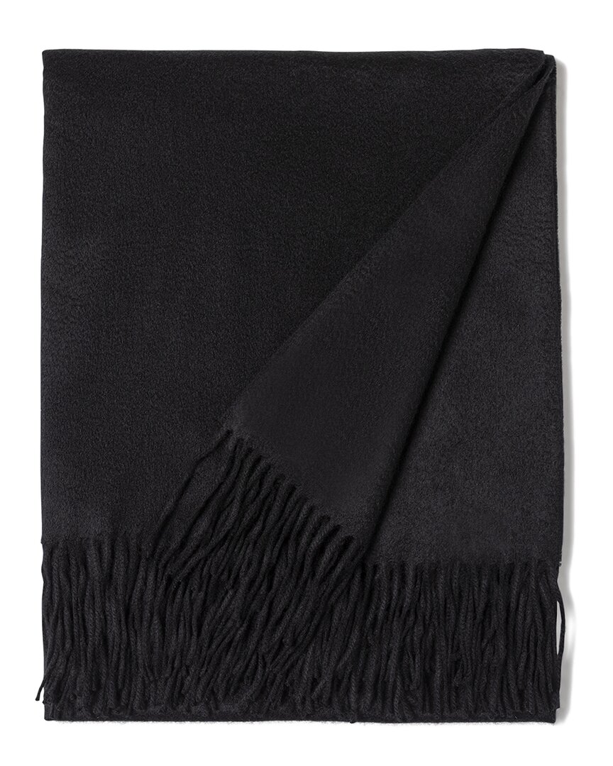 Sofia Cashmere Sofiacashmere Woven Cashmere Fringed Throw In Black