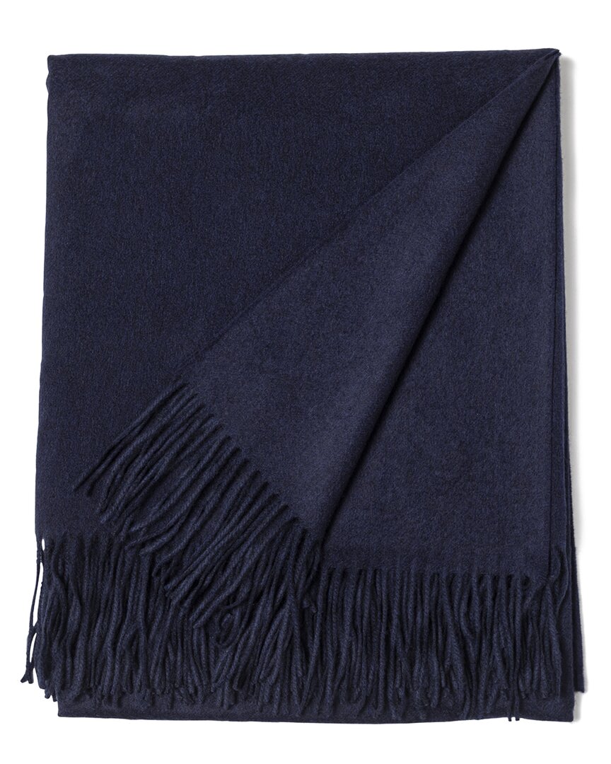 Sofia Cashmere Sofiacashmere Woven Cashmere Fringed Throw In Blue