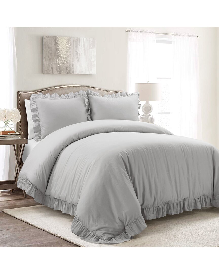 Lush Decor 3pc Reyna Duvet Cover Set In Gray