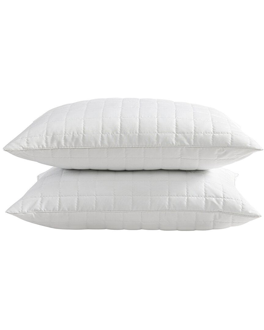 Blue Ridge Home Fashions Set Of 2 Shredded Memory Foam Pillows With Removable  Cover In White