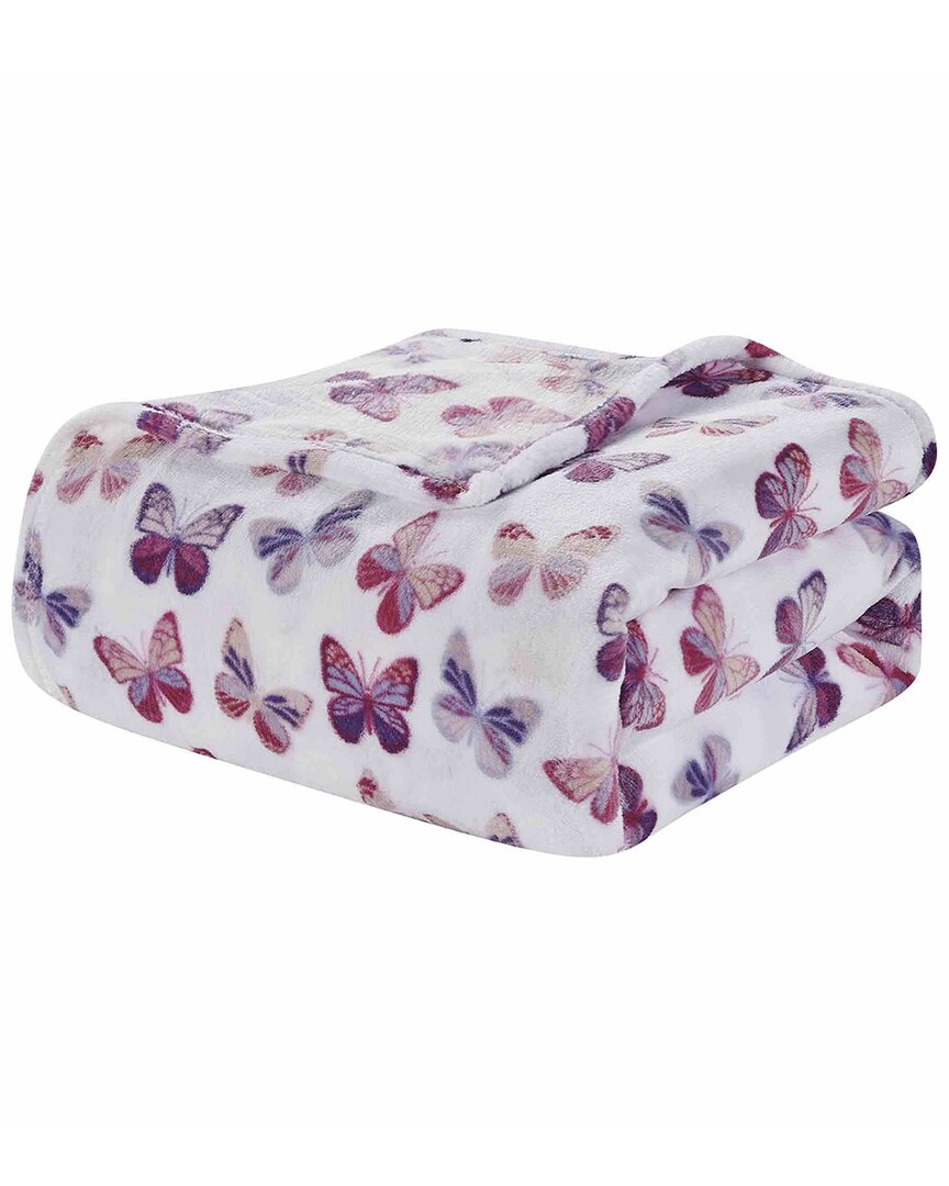 Luxury Home Printed Microfiber Bed Blanket In White