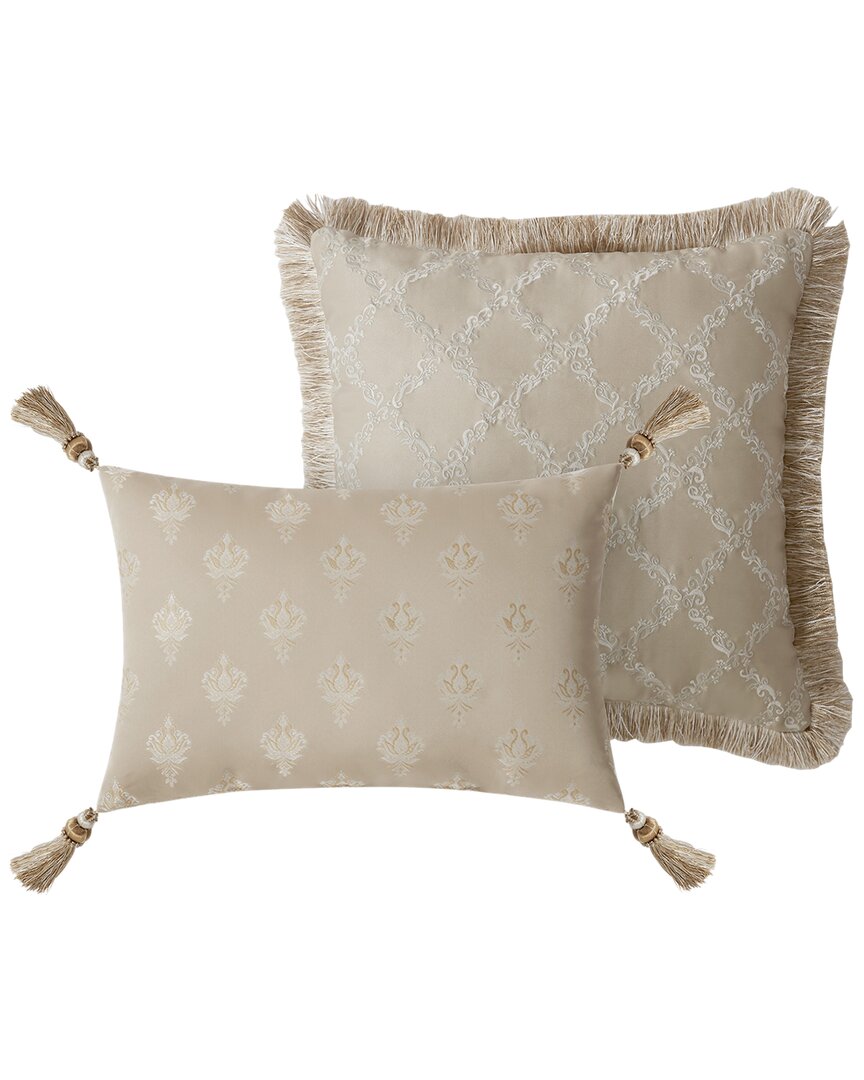 Waterford Annalise Set Of 2 Decorative Pillows In Gold