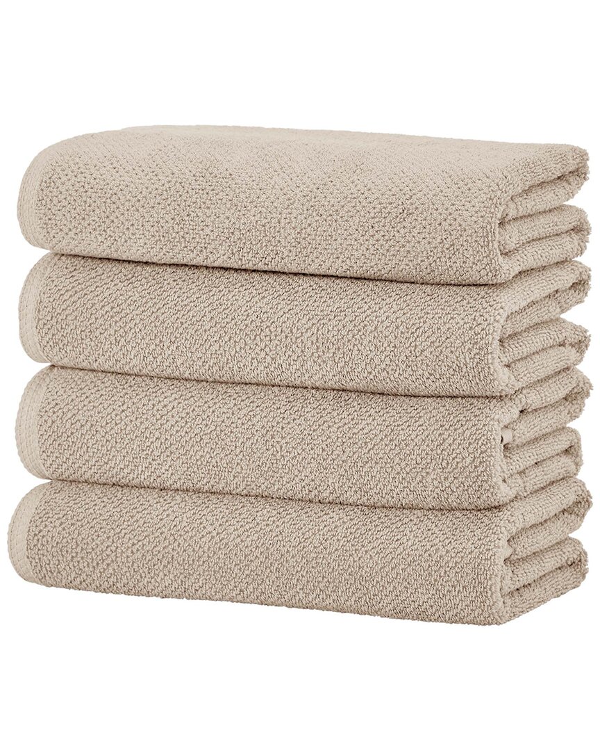 Linery & Co Luxury Cotton Textured Bath Towel In Brown