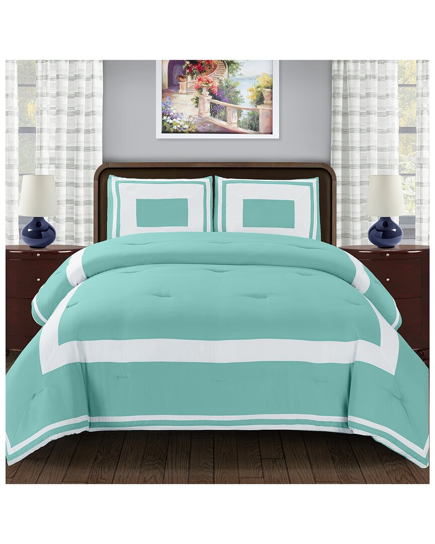 Superior Grammercy 3pc Modern Geometric Soft Breathable Bedding Set In Teal