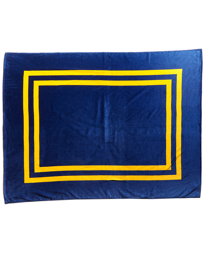 Dohler Navy & Gold Beach Blanket/towel For Two