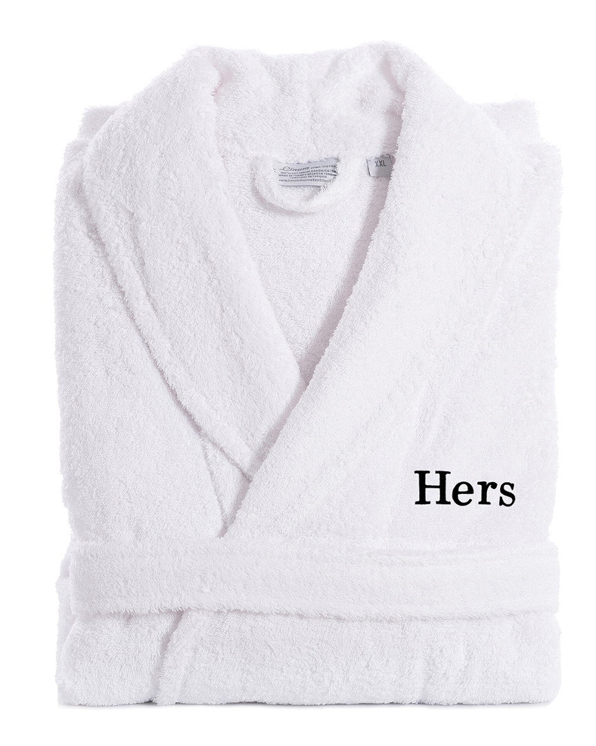 Linum Home Textiles Embroidered Hers Terry Bathrobe