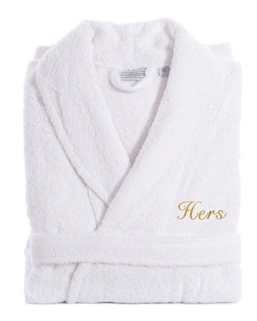 Linum Home Textiles Embroidered Hers Terry Bathrobe