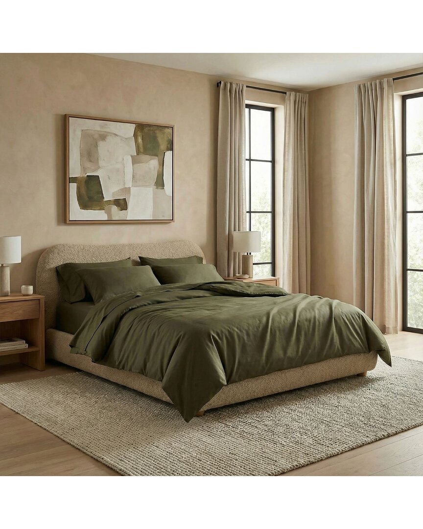 Ettitude Luxe Cleanbamboo® Sateen+ Duvet Cover In Green