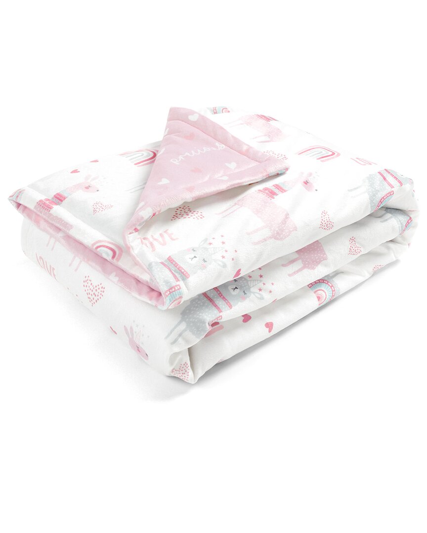 Lush Decor Llama Love Reversible Soft & Plush Oversized Soft Blanket In Pink