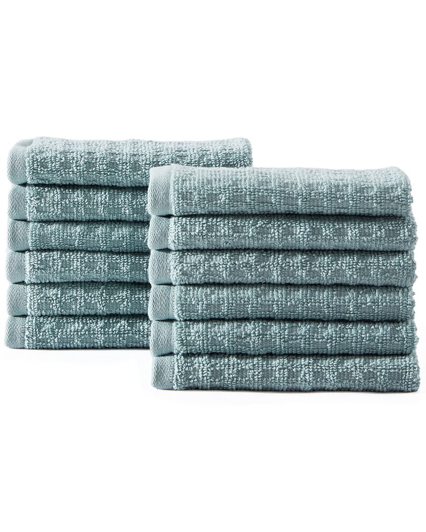 Tommy Bahama Set Of 12 Northern Pacific Terry Wash Towels In Blue