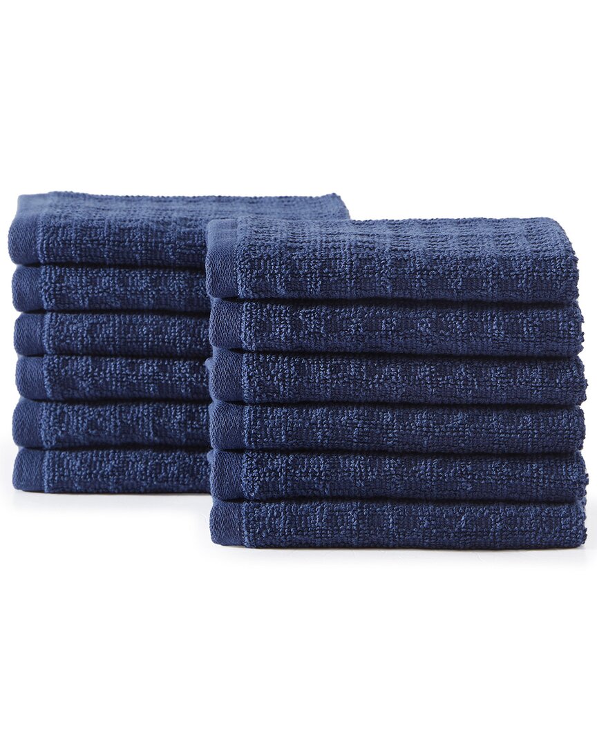 Tommy Bahama Set Of 12 Northern Pacific Terry Wash Towels In Blue