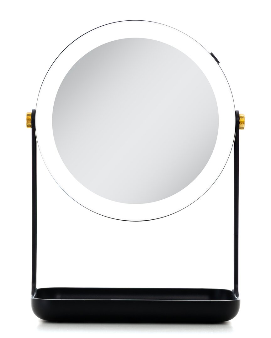 Zadro Lighted Makeup Mirror With Accessory Tray & Phone Holder In Black