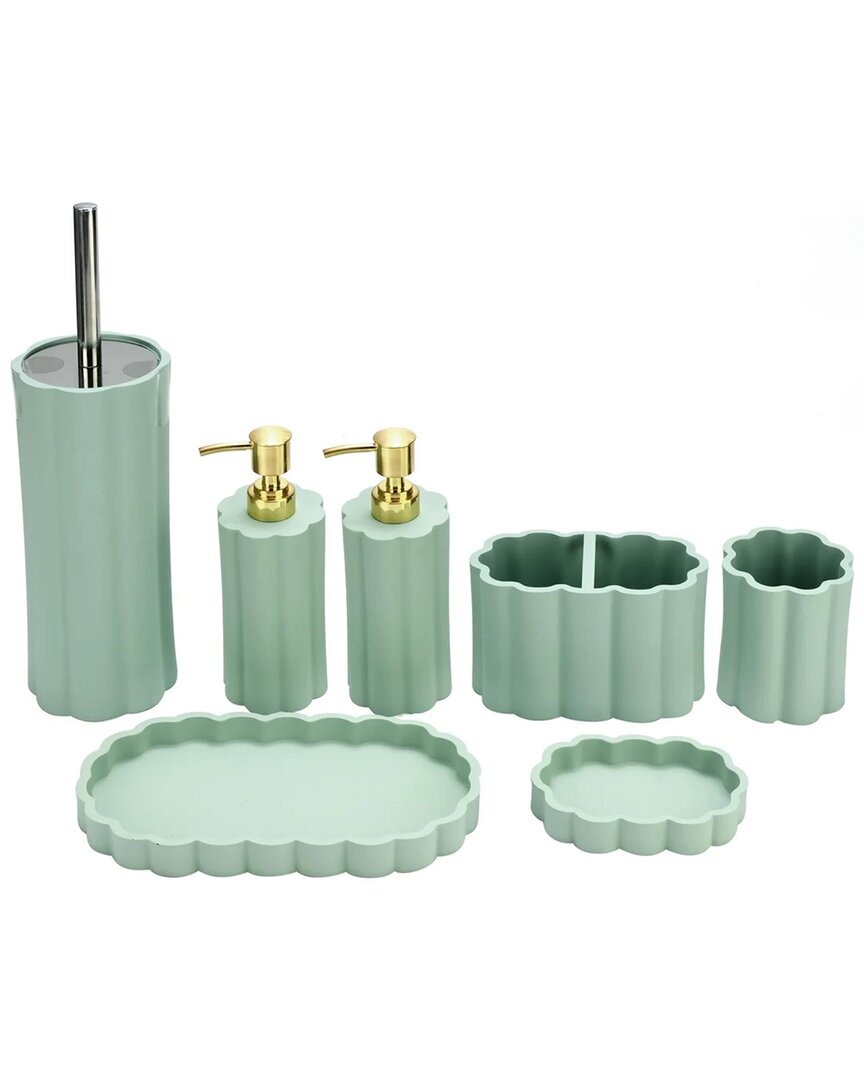 J&v Textiles 7pc Resin Bathroom Accessories Set