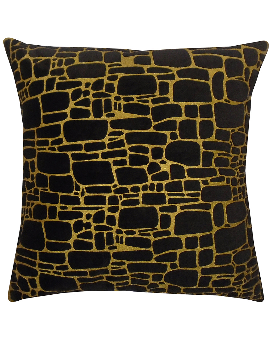 Shop Edie Home Precious Metals Collection Printed Faux Fur Pillow In Multi