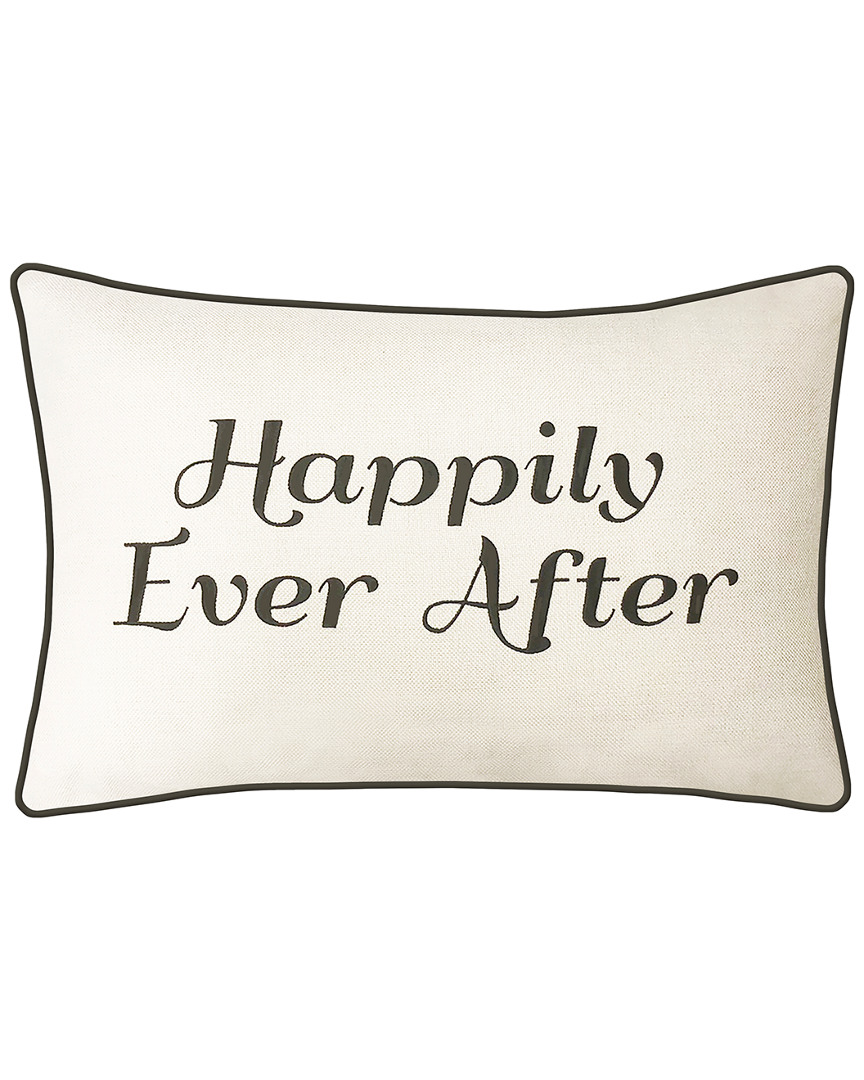 Edie Home Celebrations Embroidered Happily Ever After Decorative Pillow In Multi
