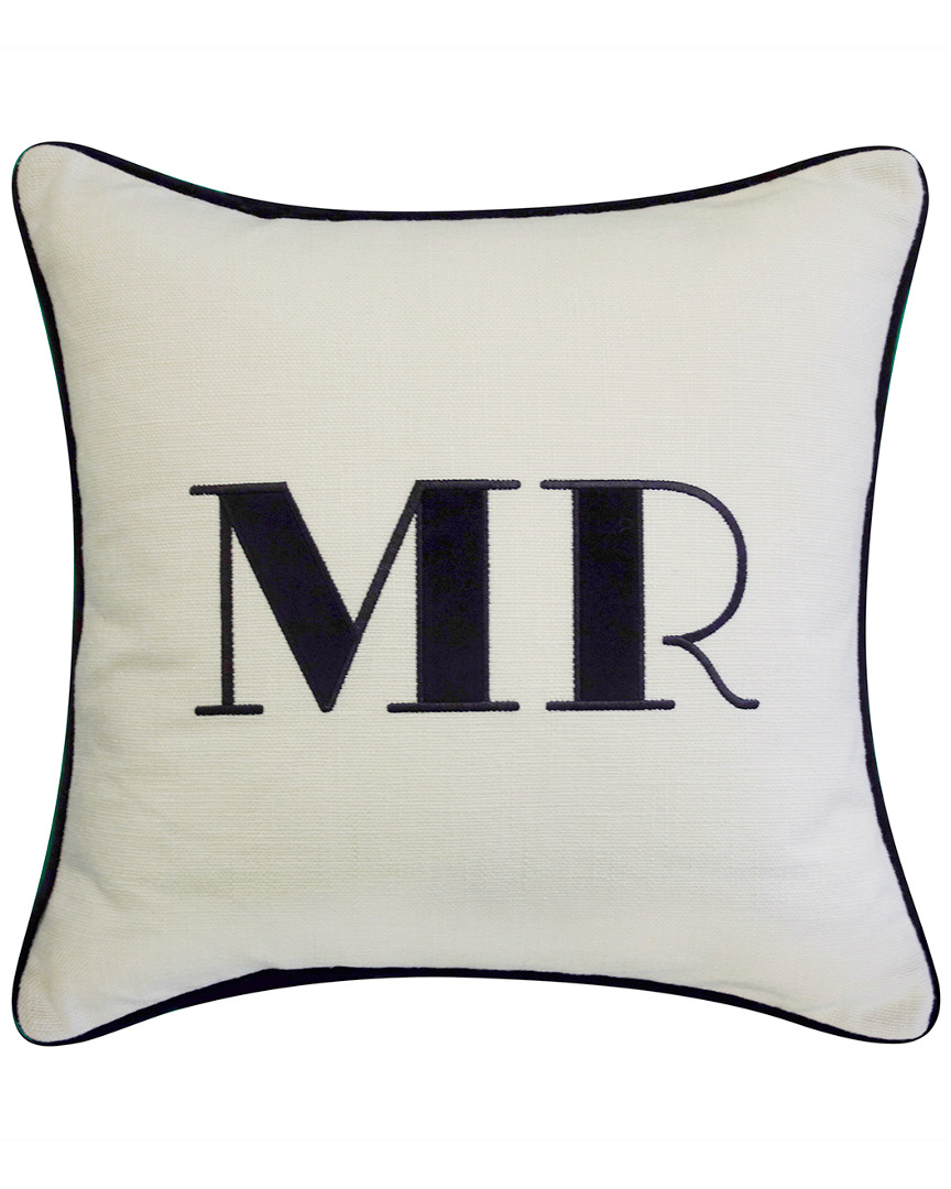 Edie Home Celebrations Embroidered Mr Decorative Pillow In Multi