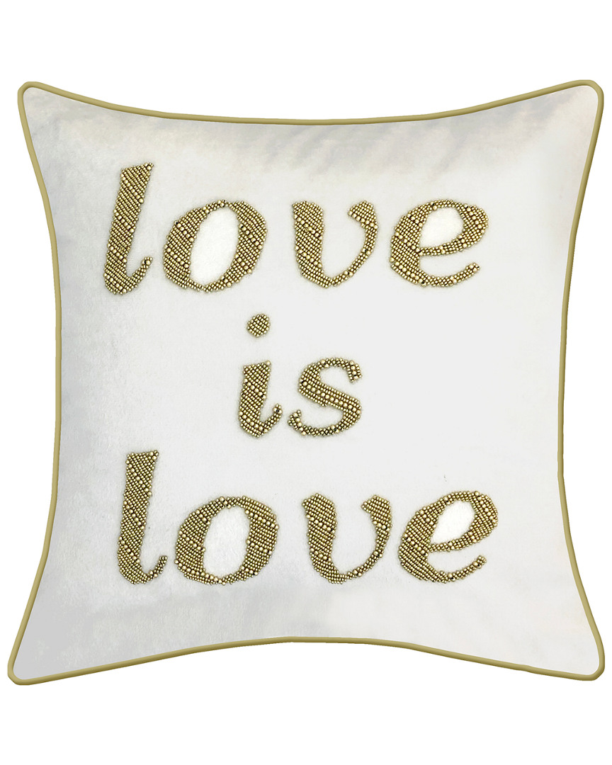 Edie Home Beaded Love Is Love Decorative Pillow In Multi