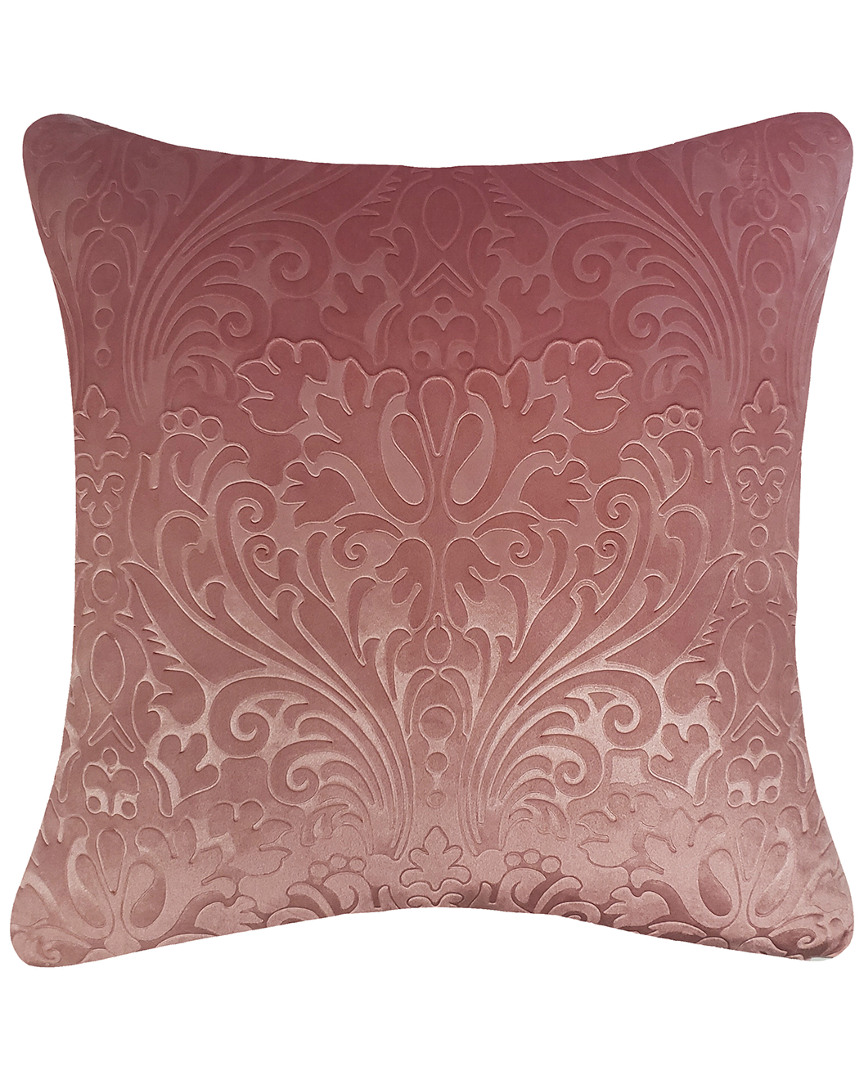 Edie Home Embossed Panne Velvet Decorative Pillow In Multi