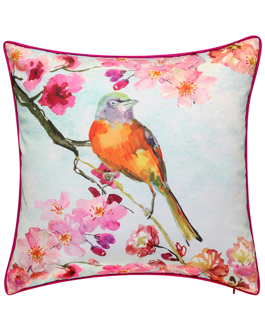 Edie Home Reversible Birds Indoor/outdoor Decorative Pillow In Multi
