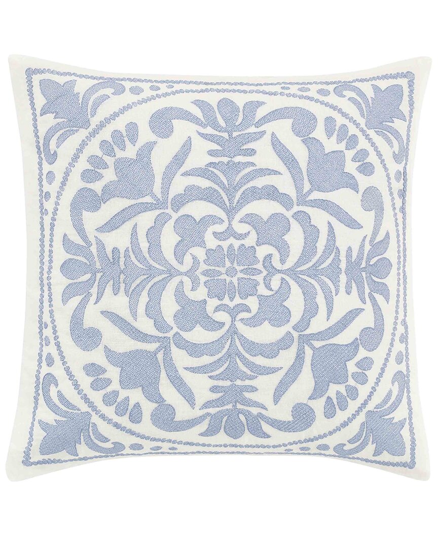 Laura Ashley Mila Linen-blend Decorative Pillow In Blue
