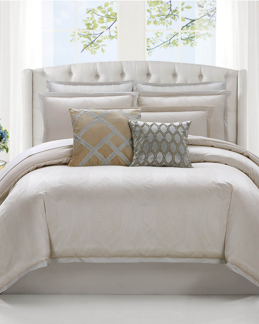 Charisma Tristano Woven Jacquard Comforter Set In Gold
