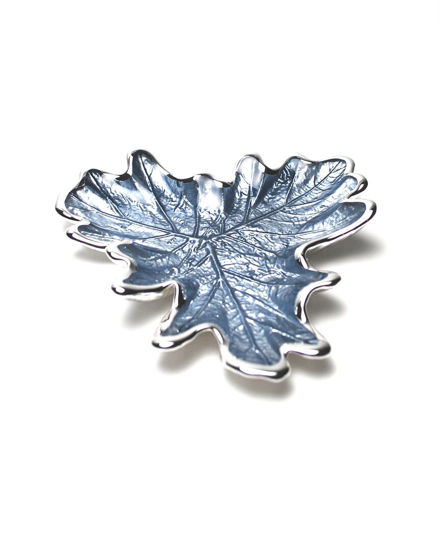 Murano Art Collection Murano 7in Foglia Grape Leaf Plate In Blue