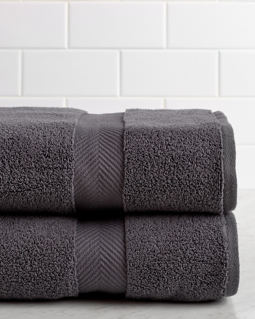 Superior Highly Absorbent Zero Twist 2pc Bath Sheet Set In Grey
