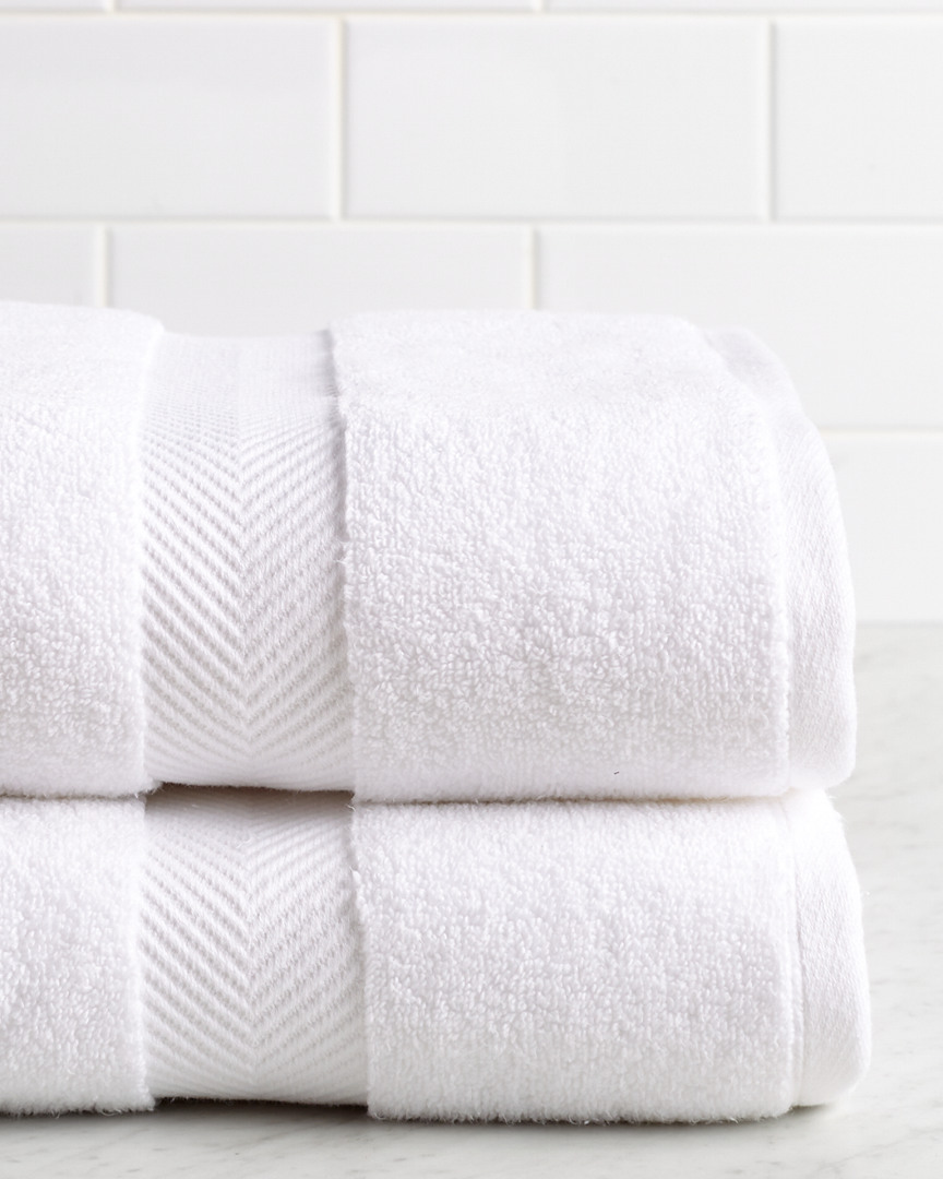 Superior Highly Absorbent Zero Twist 2pc Bath Sheet Set In White