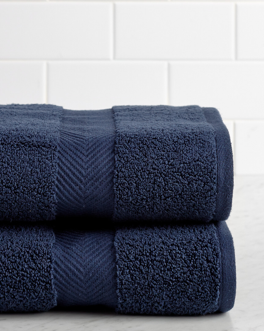 Superior Highly Absorbent Zero Twist 2pc Bath Towel Set In Blue