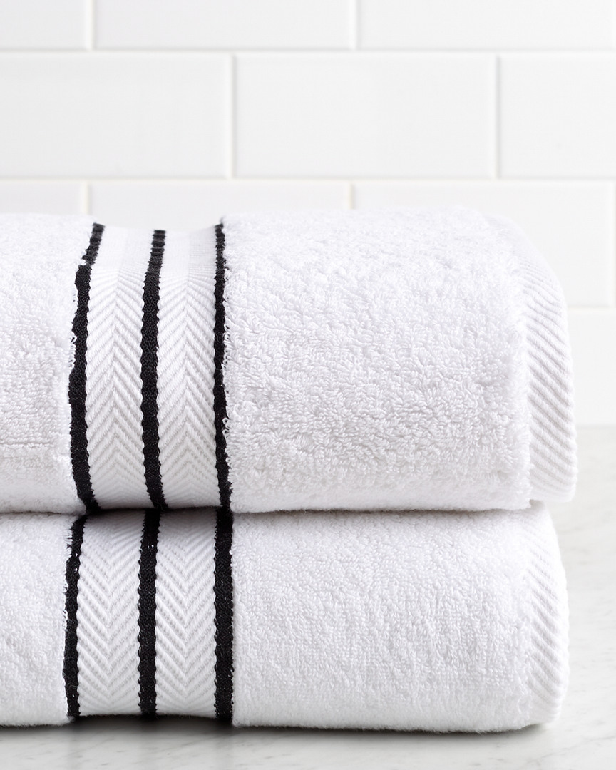 Superior Solid Long-staple Combed 2pc Bath Towel Set In White