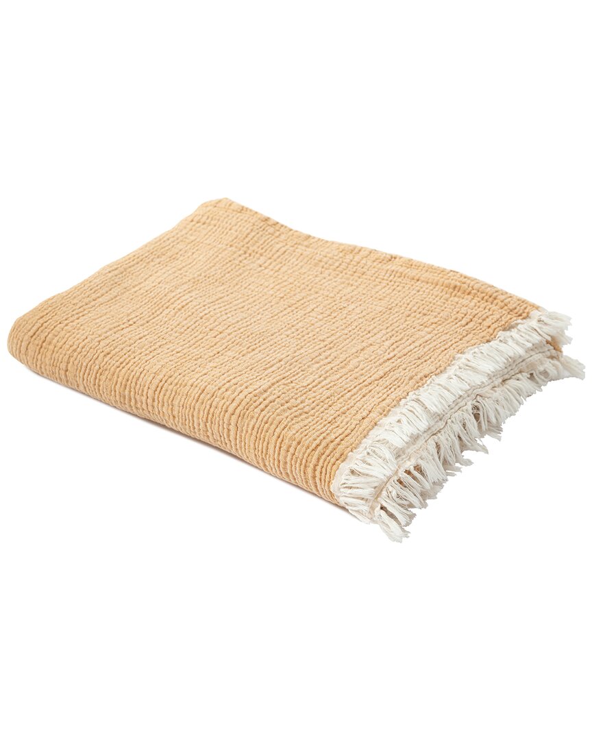 LR HOME LR HOME ANNIE FARMHOUSE CRINKLED TURKISH COTTON THROW BLANKET