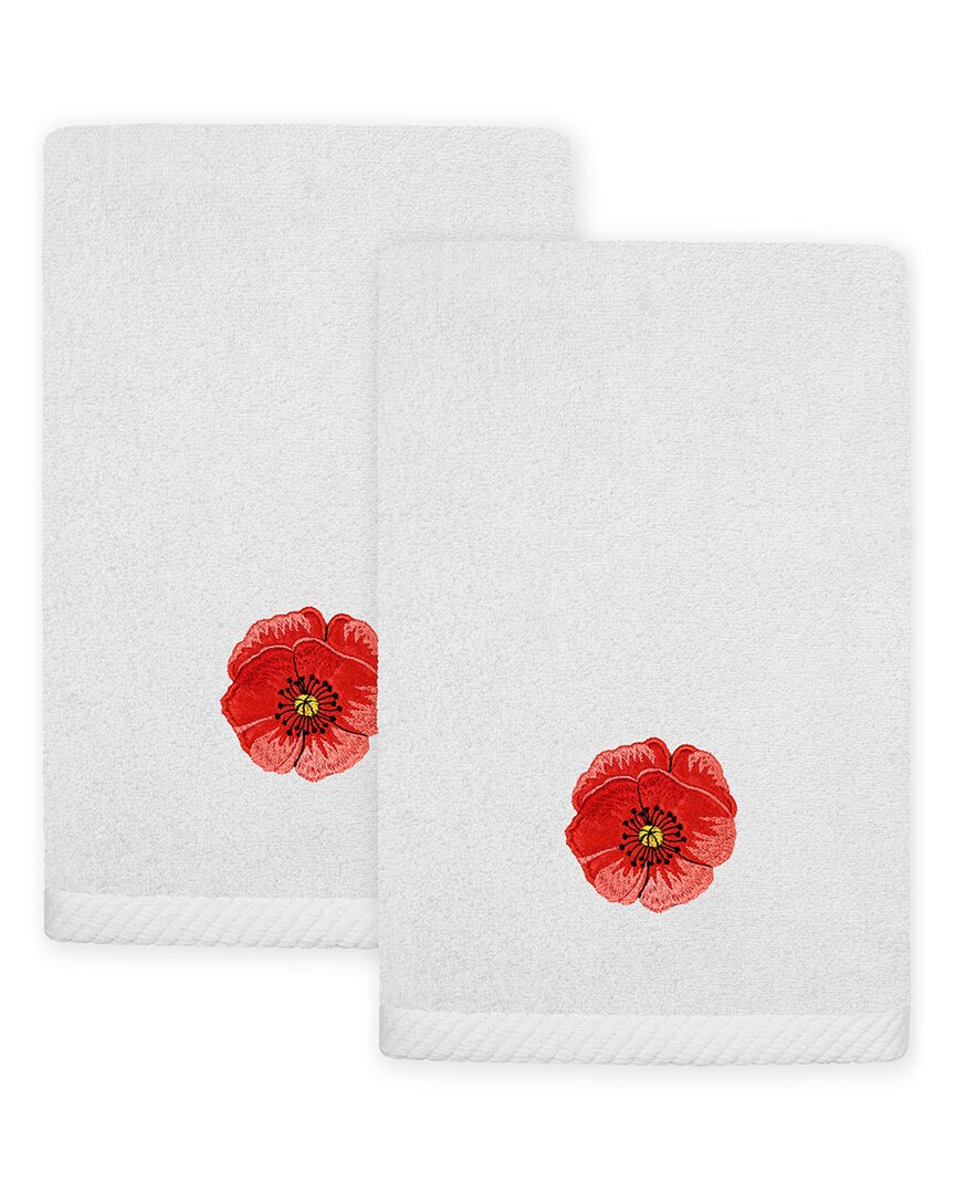 Linum Home Textiles Polly 2pc Embellished Turkish Cotton Fingertip Towel Set