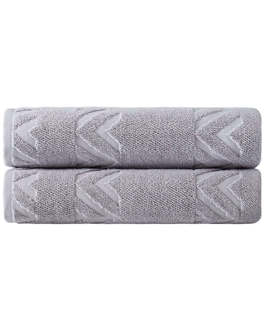 Ozan Premium Home Sovrano 2pc Bath Towels In Grey