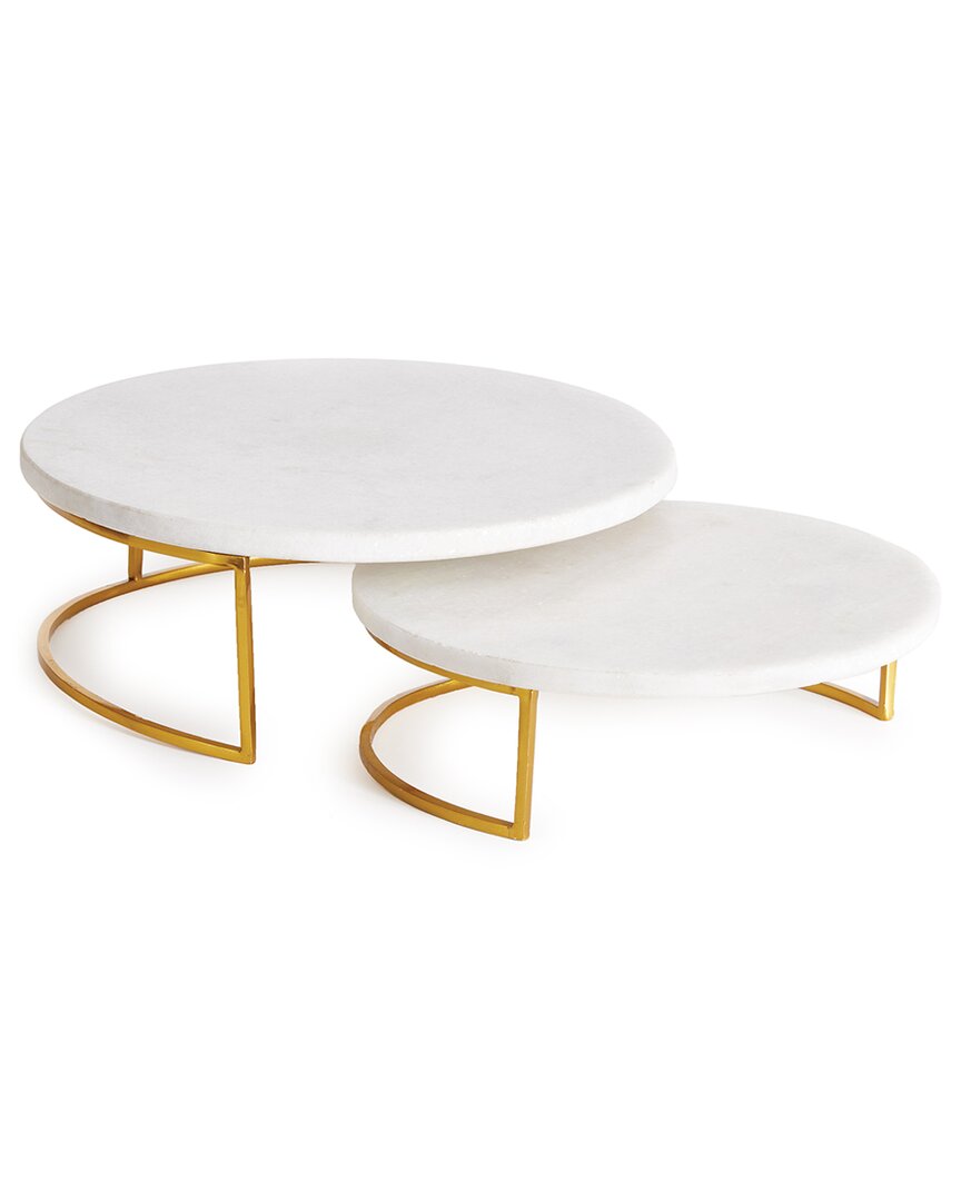 Napa Home & Garden Set Of 2 Vienna Serving Stands In White