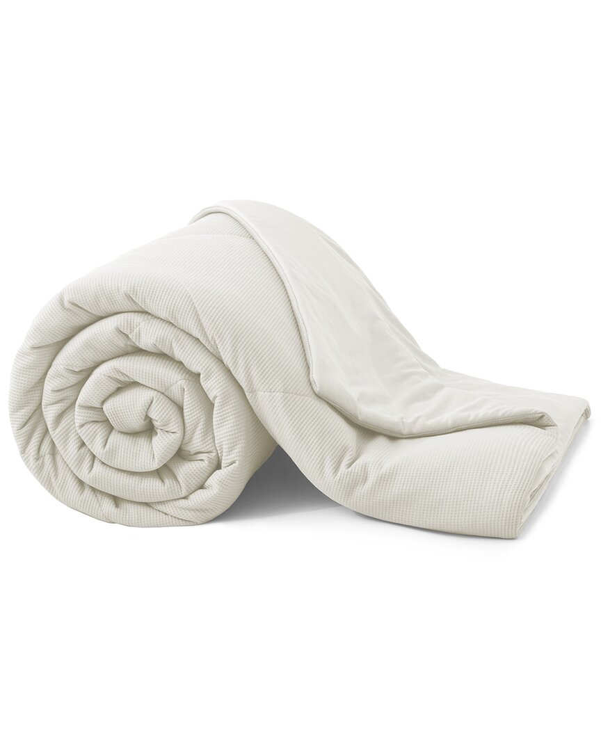 Unikome Cooling Ice Silky Waffle Dual-side Blanket For Summer In White
