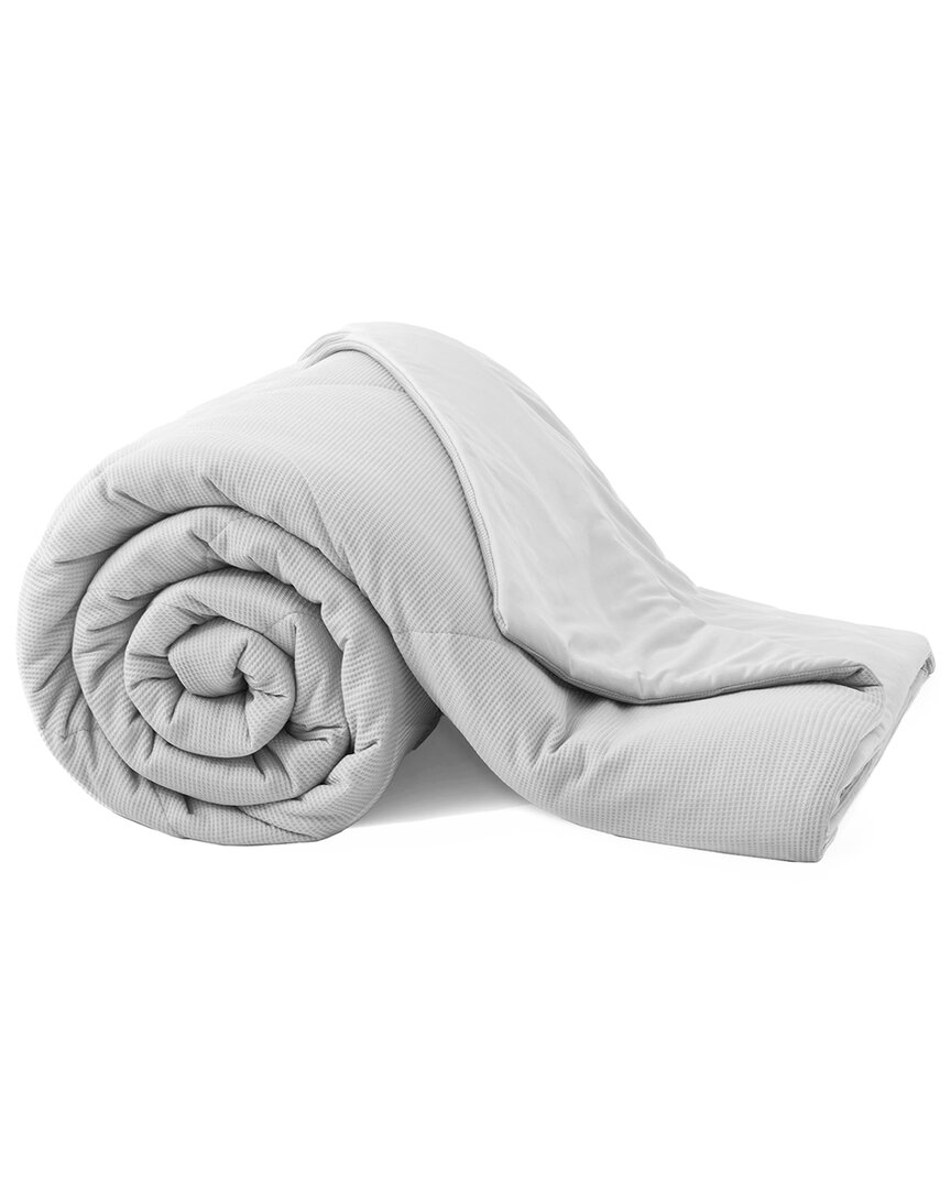 Unikome Cooling Ice Silky Waffle Dual-side Blanket For Summer In Gray