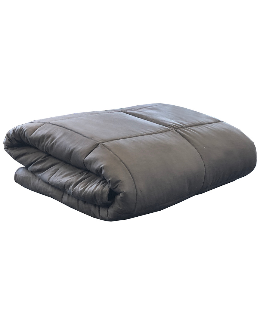 Dreamlab Soft Sherpa Reversible 15lb Weighted Blanket With Washable Cover In Charcoal