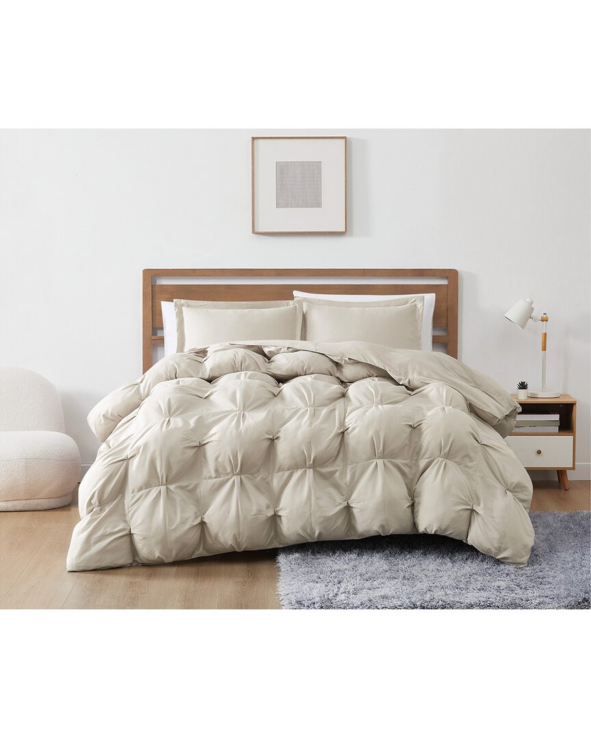 Truly Soft Cloud Puffer Beige Comforter Set In Beige