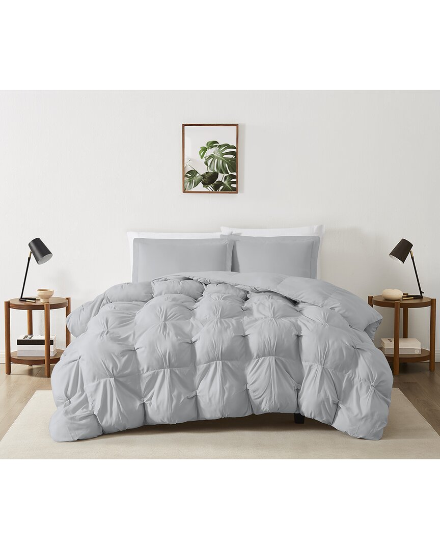 Truly Soft Cloud Puffer Grey Comforter Set In Grey